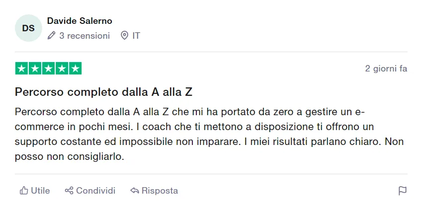 Recensione del percorso EcomSupremo